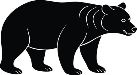 black bear silhouette vector illustration