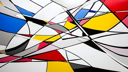 Fototapeta premium Abstract Geometric Art Bold Colors Modern Design