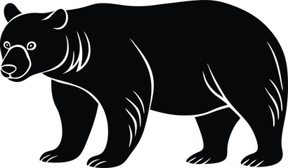 black bear silhouette vector icon