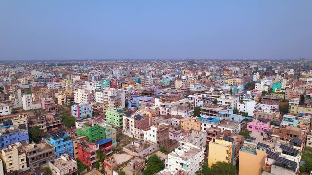Drone view of the Patna city of Bihar, beautiful aerial shot of an Indian city