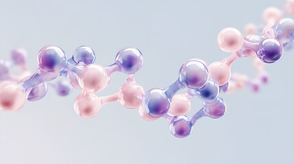 Fototapeta premium Long chain of pink and blue spheres