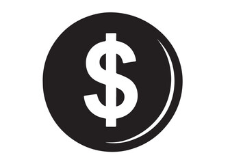 dollar sign icon black silhouette vector,dollar logo icon silhouette, logo silhouette of us dollar symbol, dollar sign silhouette vector illustration, dollar sign silhouette vector on white background