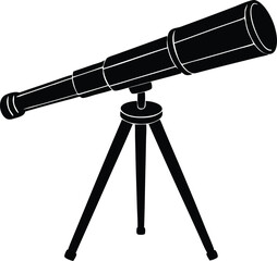 telescope silhouette vector illustration