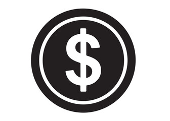 Obraz premium dollar sign icon black silhouette vector,dollar logo icon silhouette, logo silhouette of us dollar symbol, dollar sign silhouette vector illustration, dollar sign silhouette vector on white background