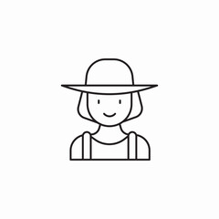 farm worker icon sign vector