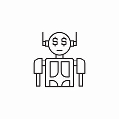 finances robot icon sign vector