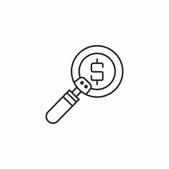 finances search icon sign vector