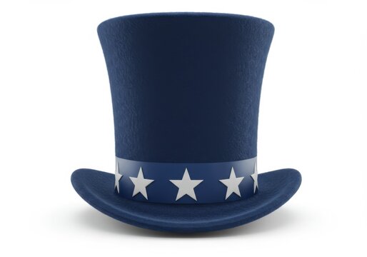 Patriotic uncle sam hat isolated on white background