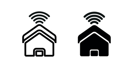 smart home icon. smart house for app, website, business card, address information, ui. home sign png and vector illustration on transparent background.