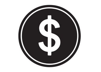 Obraz premium dollar sign icon black silhouette vector,dollar logo icon silhouette, logo silhouette of us dollar symbol, dollar sign silhouette vector illustration, dollar sign silhouette vector on white background