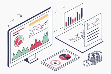 Obraz premium Creative Corporate Finance Consulting Background With Abst (1) Illustration