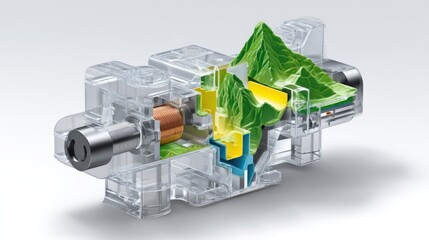 Innovative 3D Model of a Hydraulic Pump with Terrain Visualization