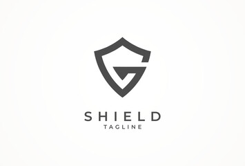 Initial Letter G Shield Logo, Letter G with shield combination, vector illustration