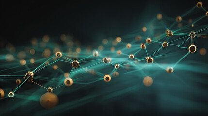 Global network on Earth concept Abstract business connection of lines from nodes It is connected to endless nodes and represents the innovation of communication in the networking	
