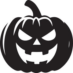 halloween pumpkin isolated on white silhouettes 