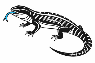 blue tongue skink sihouette black vector