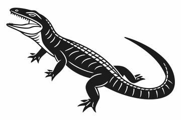blue tongue skink sihouette black vector