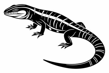 blue tongue skink sihouette black vector
