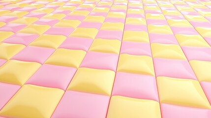 Pastel Pink and Yellow Checkerboard Pattern