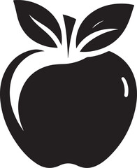 vector illustration of a green apple Silhouette