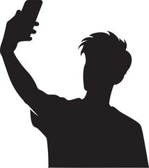 vector silhouette selfie man icon