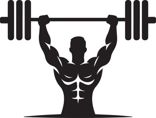 silhouette of a man lifting weights