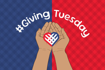 Giving Tuesday Vector Banner Charity, Donation Campaign Lettering