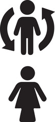 man and woman silhouette vector icon