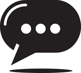 chat icon on metal internet button Silhouette
