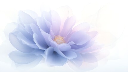 Obraz premium Elegant and tranquil: A stunning abstract floral design showcases swirling purple blossom petals with delicate gold lines, beautifully isolated on a white background.
