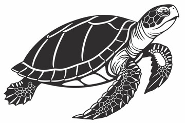 box turtle sihouette black vector