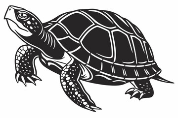 box turtle sihouette black vector