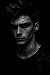 Intense Portrait of a Man in Dramatic Lighting