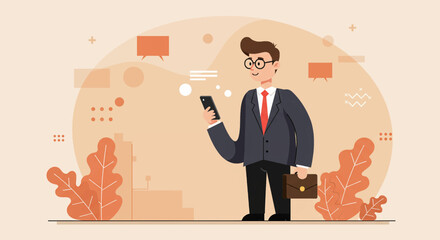 a man in a suit is holding a cell