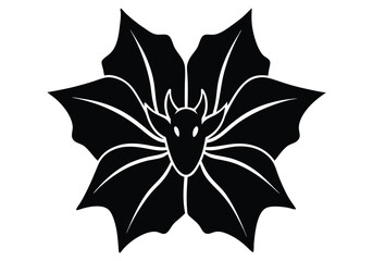 bat flower silhouette on white background