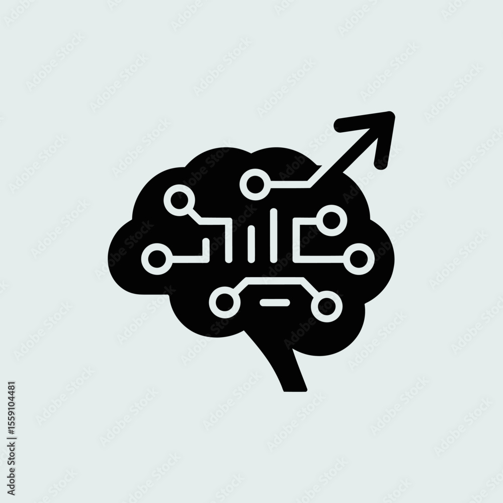 Poster vector data training icon for software and analytics, technology concept design