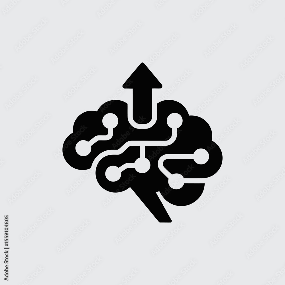 Poster vector data training icon for software and analytics, technology concept design