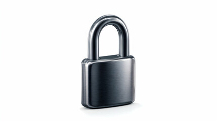 Naklejka premium Isolated Metallic Padlock on White Illustrating Security and Safety Concepts