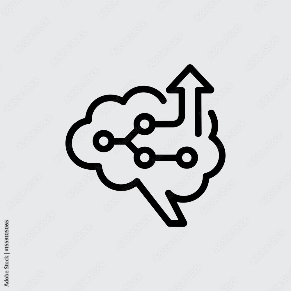 Poster vector data training icon for software and analytics, technology concept design