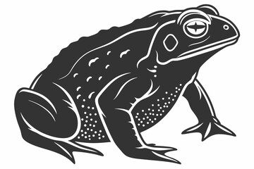cane toad silhoette black vector