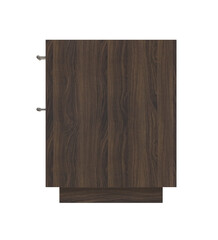 Dark brown wooden cabinet with two drawers. The cabinet has a simple design and a clean finish.