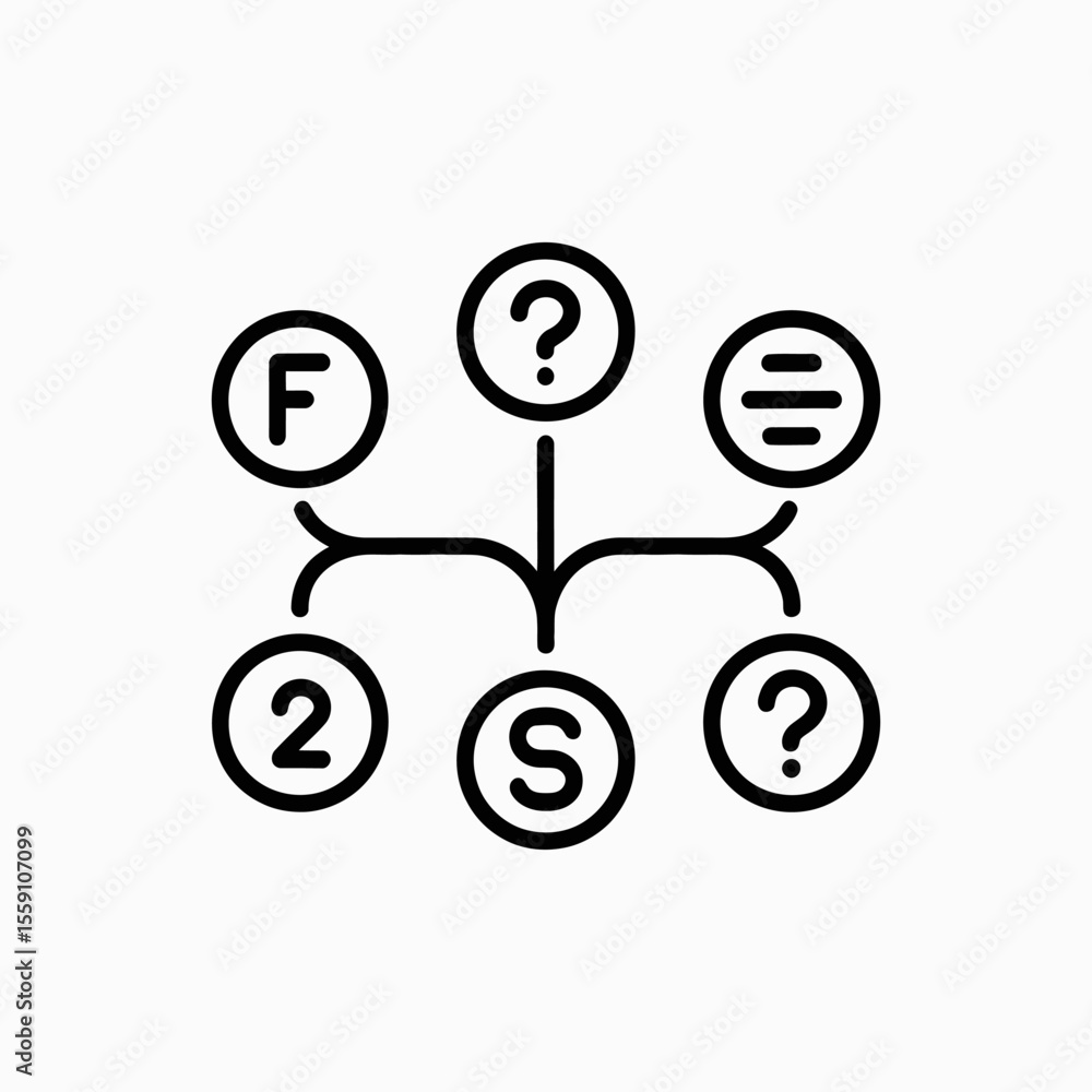 Aufkleber decision tree icon vector for ai powered decision, technology and ai concept design