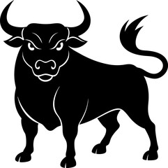 black and white bull