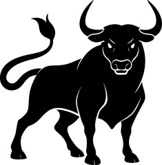 black and white bull
