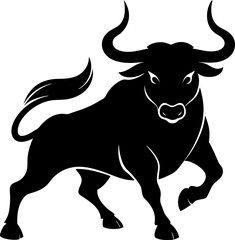 black and white bull