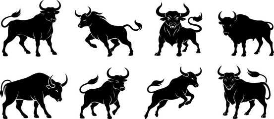 angry bull vector on white background
