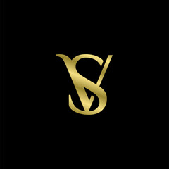 letter vs or sv feminine beauty logo