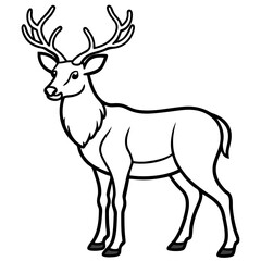 Wildlife Duo Wapiti and Vole Vector Sketch