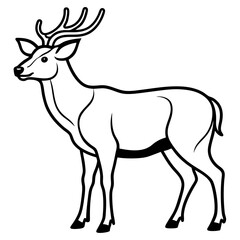 Obraz premium Wildlife Duo Wapiti and Vole Vector Sketch