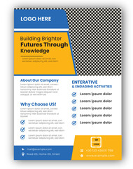 ids back to school education admission flyer poster template bundle, Creative and modern online school kids education admission flyer poster layout , book cover, leaflet, brochure template bundle